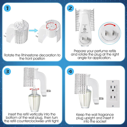 Wall Fragrance Plug-in with Night Light, Compatible with Bath & Body Works WallFlower, Essential Oil Diffuser (1 Pack)