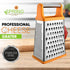 Spring Chef Handheld Stainless Steel XL Parmesan Cheese Grater, 4 Sided Manual Box Grater for Kitchen