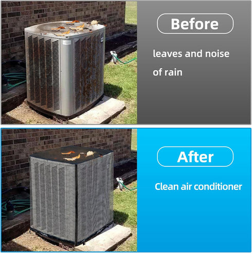 Qualward Full Mesh Central Air Conditioner Cover with Detachable Waterproof Top, 32×32×36 Inch