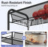 3-Tier 3 TOOLF Metal Rolling Cart, Mesh Wire Easy Assemble Utility Cart, Storage Trolley on Wheels with Hooks
