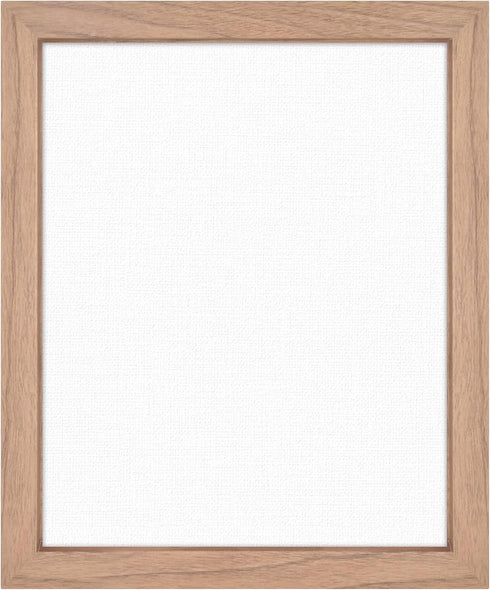 MCS Floating Frame with Canvas, Art Frames for Canvas Paintings with Adhesive Fasteners, Walnut Woodgrain, 8 x 10 Inch