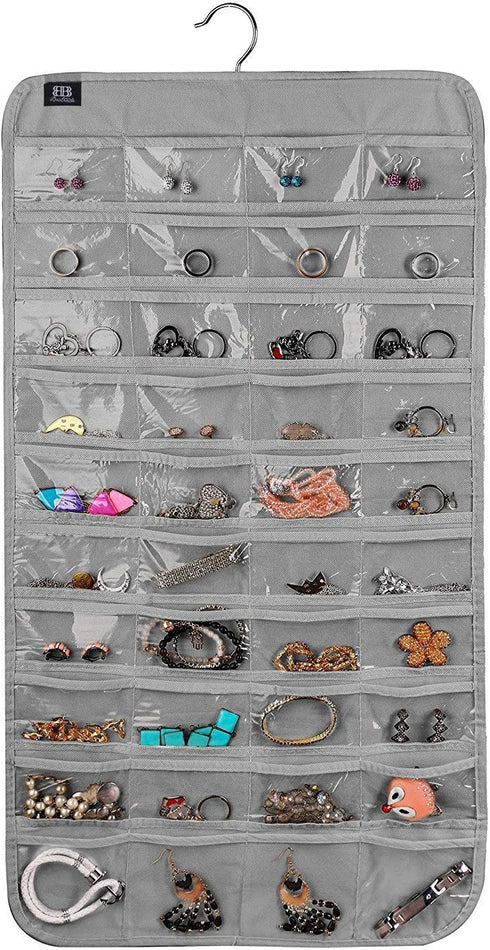 Hanging Jewelry Organizer, 80 Pocket Accessories Organizer for Holding Jewelries