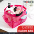 Masirs Mesh Shower Caddy Bag, Large Collapsible Portable Bathroom Organizer for Travel, Gym, & Dorm - 9 Pocket (Pink)