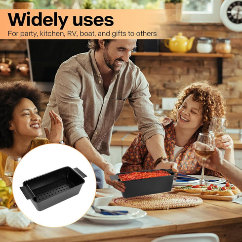 4 Pack Nonstick Meatloaf Pan with Drain Tray, 9x5 Inch Bakeware Pan for Oven Baking Bread and Roasting Meat