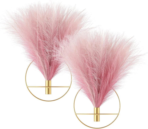 Pretty Jolly Boho Wall Art, Hanging Artificial Pampas Display, 2 Pack Gold