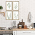 LuZhiQiang 16x11 Inch Set 4 Botanical Wall Decor Sign of Sage Green Plants Wood Framed For Bathroom Modren Bedroom