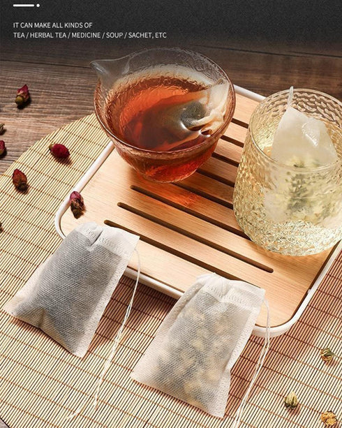 200pcs Disposable Tea Bags for Loose Leaf Tea, Tea Filter Bags with Free Spoon for Coffee, Spice, Herbs