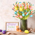 6 Easter Decorations, pcs Easter Stems with Eggs Carrots and Berries, Artificial Flower Arrangement for Spring Decor