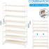 4 Simple Trending Tier Stackable Shoe Rack, Expandable & Adjustable Fabric Shoe Shelf Storage Organizer, White