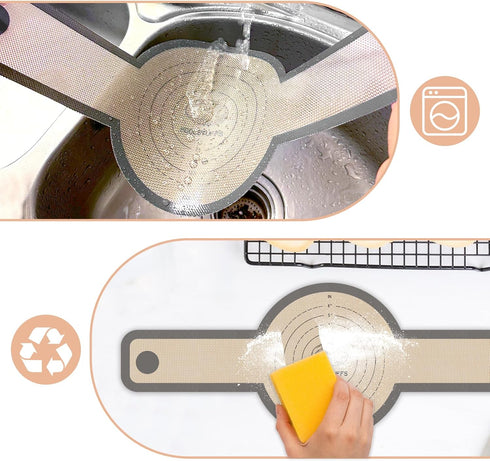 Silicone Bread Sling for Dutch Oven, 2 PCS Non-Stick Reusable Baking Mat with Long Handles for Easy Sourdough Transfer