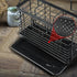 Utensil Holder, 3 Compartments Stainless Steel Utensil Drying Rack, Dish Drainer for Kitchen Counter, Silverware