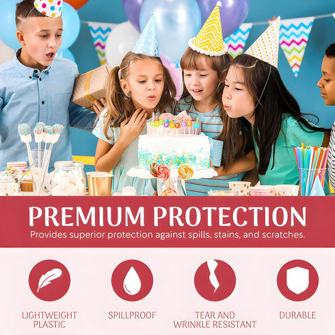 54in 300 Grandipity Plastic Tablecloth Roll - x Ft. Aqua Plastic Table Cloths for Parties Disposable with Cutter Box