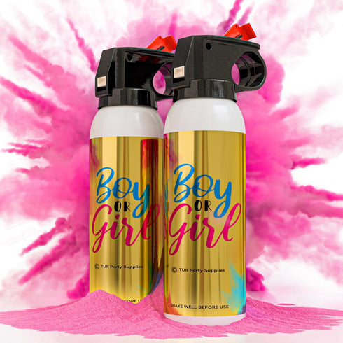 Baby Gender Reveal Powder Spray | 2 Pack Pink 100g | Fireworks