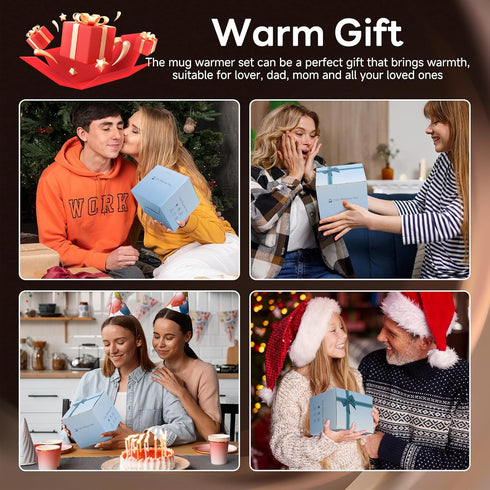 Set 8 Settings 1-12H Coffee Mug Warmer with Mug - Cup Warmer for Desk Auto Shut Off, Smart Electric Beverage Heater