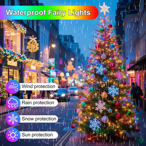 200FT 600LED 8 Christmas Lights Plug in,Outdoor Indoor Fairy Lights with Timer and Modes,Christmas Tree Lights