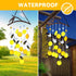 X-PREK 23" Bees Wind Chimes for Outside, Unique Stained Glass Garden Decor, Windchimes Outdoors Suncatcher Gift for