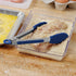 Tovolo Mini Silicone Easy-Grip Tongs, Non-Slip Handle, Blue, 8.25 Inches