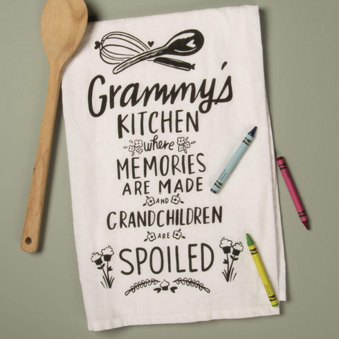 Primitives by Kathy Boho Cotton Kitchen Towel Set, Funny Sayings, 28"x28", Housewarming Gift