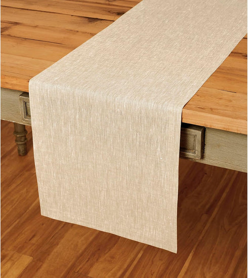 36 Inches 100% 14 36 Inch Summer, Solino Home Linen Short Table Runner - Athena, Pure Linen Champagne Beige Table