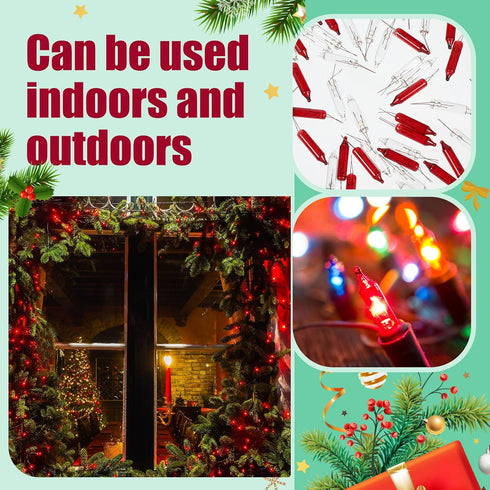 60 Count 2.5v Bulbs Mudder Christmas Lights Mini Incandescent Wire String Lights Replacement Indoor Outdoor Halloween