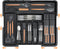 Homecor Silverware Organizer, Expandable Large Kitchen Drawer Organizer with 2 Removable Knife Blocks, Black