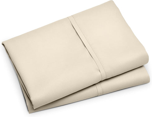 Bare Home Microfiber Pillow Cases - King Size Set of 2 - Cooling Double Brushed Sand Pillowcases, Easy Care