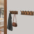 WEBI Rustic Coat Rack Wall Mount, Solid Wood Coat Hooks, 16" Hole to Hole, 5 Triple Hooks for Hanging Coats