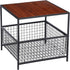 2 20 inch SUPER DEAL Tier Side Table with Mesh Basket, Square End Table Nightstand for Bedroom Living Room, Mini Fridge