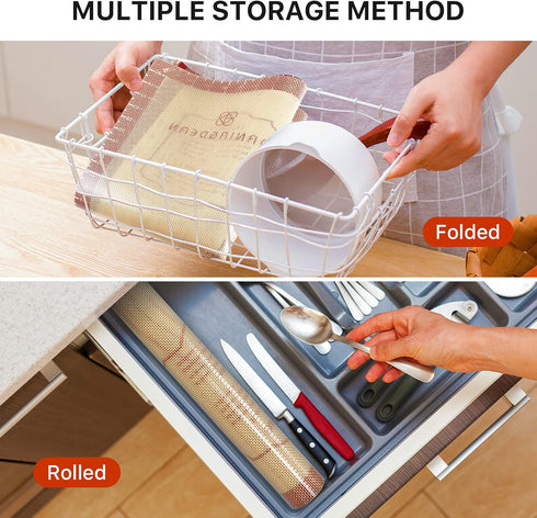 Silicone Baking Mat, 28" x 20" Extra Thick Non Stick Sheet with Measurement, Reusable Food Grade Dough Rolling Mat