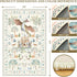 4x6ft, nesrt Dragon Area Rugs for Living Room Beige Animal Print Kids Bedroom Washable Rugs Non Slip, Botanical Forest