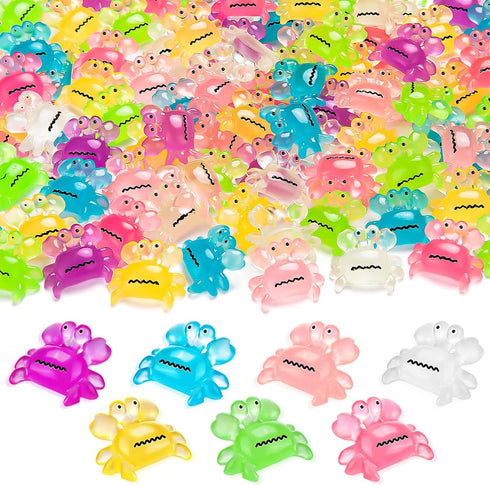 SYWHXY 126PCS Luminous Mini Resin Crabs Cute Crab Figurines Glow in The Dark,