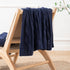 Battilo Navy Cable Knit Throw Blanket, Super Soft Cozy Decorative Knitted Blanket for Couch, Bed, Sofa, Chair 50"x60"