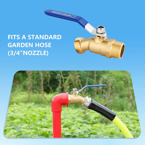 3/4" 3/4" NPT Brass Male Hose Bib, Heavy Duty Outdoor Hose Spigot/Faucet, Lead-free, With Male GHT Threads, Unlimited