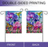 Welcome Spring Hummingbird Iris Garden Flag, Double Sided Purple Flower Bird Yellow Butterfly Outdoor Decor, 12x18