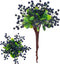 Felice Arts 6 Pack Artificial Black Berry Stems Fake Holly Berries Halloween