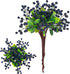 Felice Arts 6 Pack Artificial Black Berry Stems Fake Holly Berries Halloween