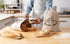 2 Pack 17" 13" Linen Bread Bags for Homemade Bread - Plastic Lined - Reusable Linen Sourdough Bread Storage Bags