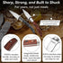 Oyster Shucking Knife Set, 2 Sturdy Sharp Oyster Knives with Comfort Wood Handle and Cut-Resistant Gloves (L)