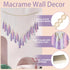 Ariswill 41" 32" Pink & Purple Macrame Hanging Boho Wall dcor, Purple Wall Decor for Bedroom Living Room Girls Room