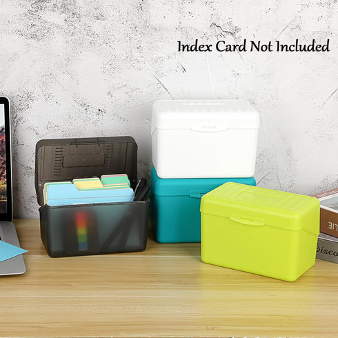BTSKY 1 Pack 4 x 6 inch Index Card Box - Plastic Storage Organizer for Recipes, Note Cards, and Flashcards