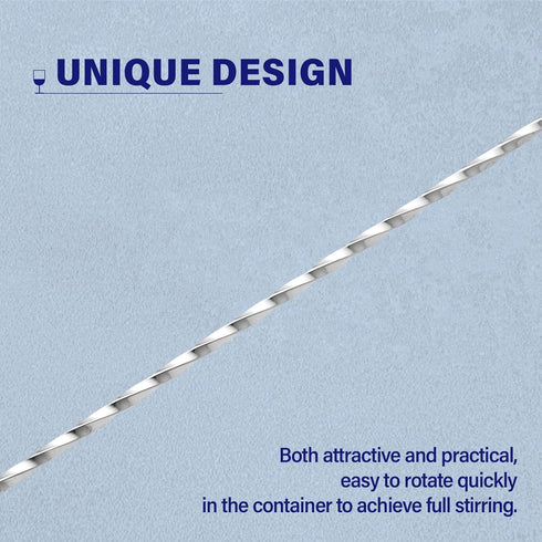 Briout Bar Spoon Cocktail Mixing Stirrers, Stainless Steel 12 Inches Long Handle, Silver 2 Pieces