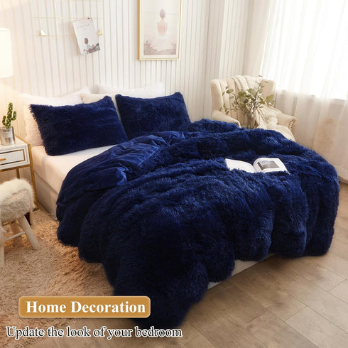 XeGe Faux Fur Throw Pillow Covers, Shaggy Fluffy Cushion Covers, Set of 2 Decorative Pillow Shams for Sofa Bed