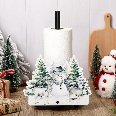 Countertop Yookeer Christmas Paper Towel Holder Deer Tree Snowflakes Towels Paper Holder for Kitchen Bathroom Home