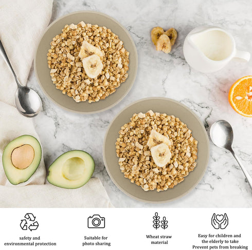 PYRMONT 36 OZ Cereal Bowls Wheat Straw Bowls Set of 6, Reusable Soup Bowls, Microwave & Dishwasher Safe