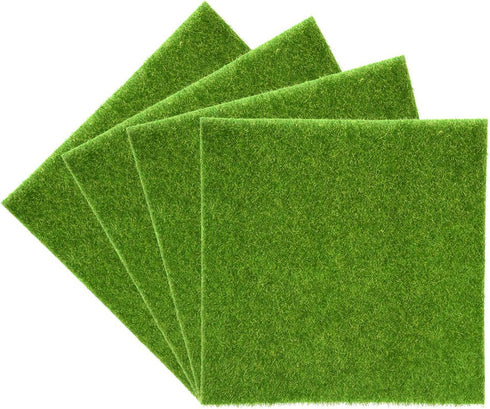 Oumefar Synthetic Artificial Grass Mat, Green Non-Woven Fabric Fake Turf Rug for Pets, 30 * 30cm