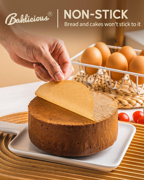 250Pcs 8 Inch Non Stick Parchment Paper Rounds, Baking Circles for Cake Baking, Patty Separating, Tortilla Wrapping