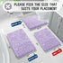 Yimobra Luxury Bathroom Rugs, Fluffy Non Slip Bath Mats, Quick Dry Plush Shower Rugs, 32"x 20", Purple and White