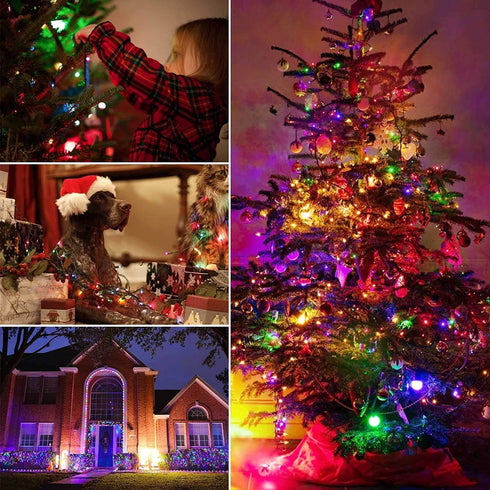Minetom 2 Pack Clear Christmas Lights - 26.5 Feet, 100 Counts Mini String Lights, Waterproof for Indoor Outdoor