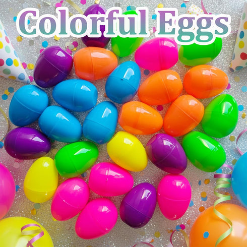 Celmuron 30Pcs 2.76'' Colorful Easter Eggs | Bright Fillable Plastic Eggs for Easter Egg Hunt, Party Favors, Classroom