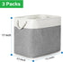 Bidtakay Extra Large Storage Baskets, 3-Pack Fabric Closet Organizers for Shelves, 17x12x15.1 inch, XL-White&Grey